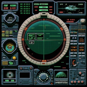 Scifi Control Panel Vinyl Sticker  (5.5-inch LARGE Sticker)