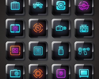 Scifi Button Icons Futuristic Omega (5.5-inch LARGE Sticker)