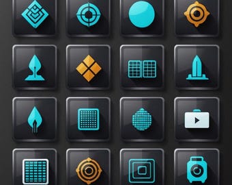 Scifi Button Icons Futuristic Theta (5.5-inch LARGE Sticker)