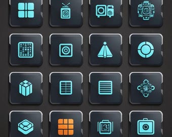 Scifi Button Icons Futuristic Beta (5.5-inch LARGE Sticker)