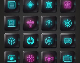 Scifi Button Icons Futuristic Pi (5.5-inch LARGE Sticker)