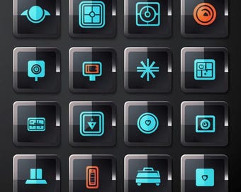 Scifi Button Icons Futuristic Delta (5.5-inch LARGE Sticker)