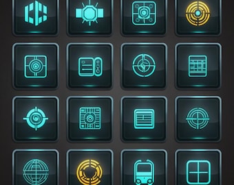 Scifi Button Icons Futuristic Rho (5.5-inch LARGE Sticker)