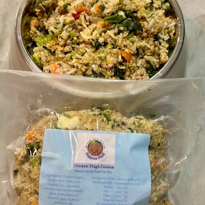 Chicken Thigh Meal, Dog Preferred Food, Unprocessed Dog Food, Healthy Dog Food Topper, Natural Dog Food, Freshly Cooked, Organic Dog Food