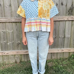 patchwork blouse | upcycled | vintage