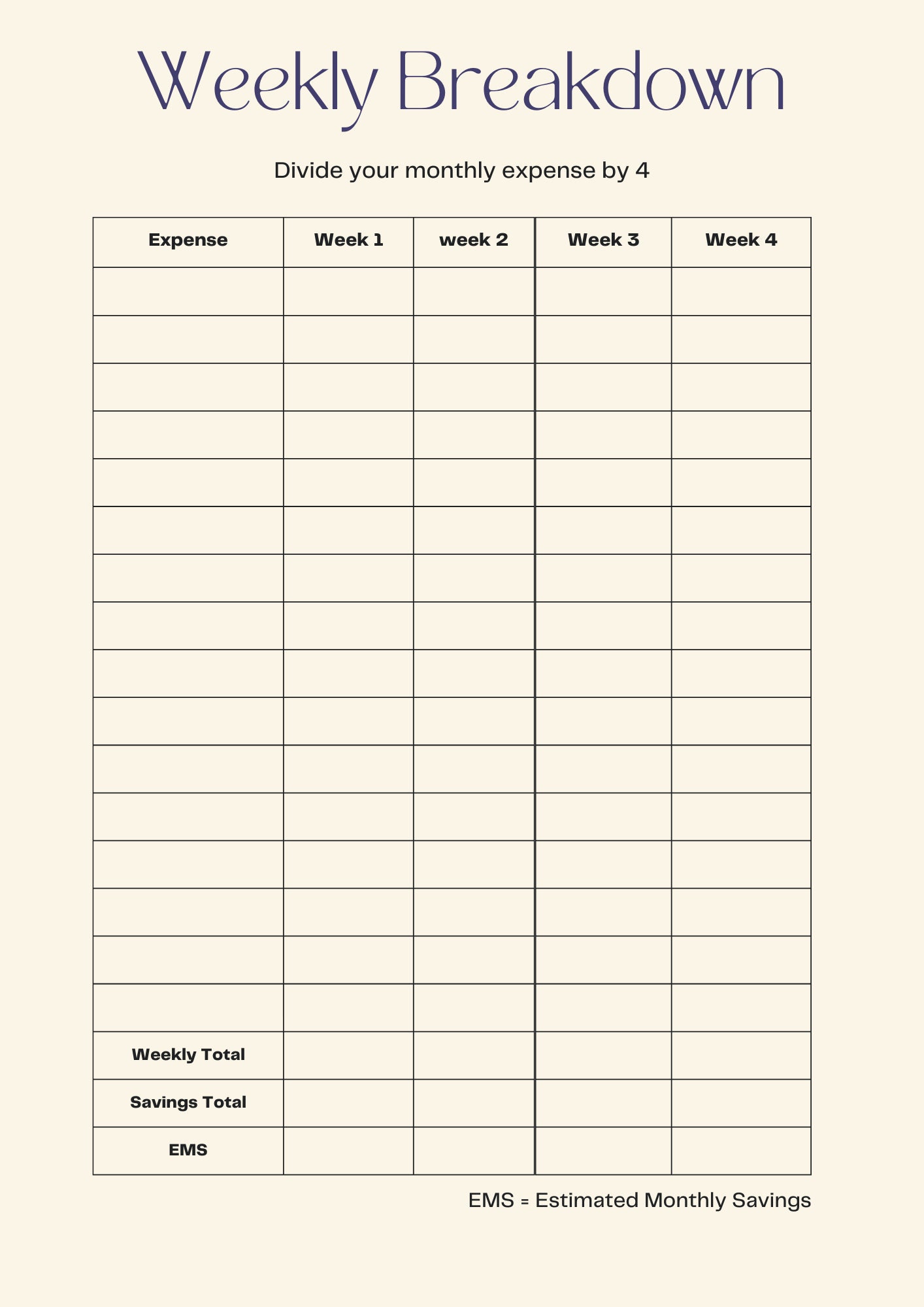 Adhd monthly budget planner blank etsy
