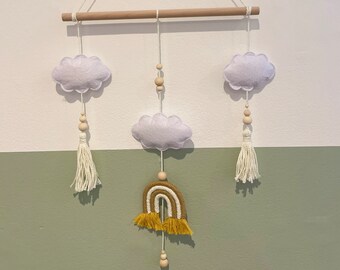 Cloud & Rainbow Wall Hanging | Neutral Nursery | Nursery Wall Hanging | Nursery Decor