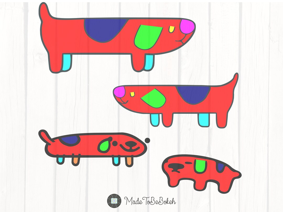 Colour Design Your Own Longdogs SVG Bluey Easter Egg Hidden Dog Layered ...
