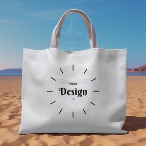 Strandtasche Mockup, Anpassen, Ganz Weiß, Tote Mockup, Pooltasche, Weiße Tasche Mockup, Mockup Designs, Strandleben, Mockup Designs, Strandtasche