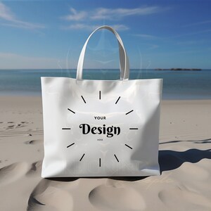 Strandtasche Mockup, Anpassen, Ganz Weiß, Tote Mockup, Pooltasche, Weiße Tasche Mockup, Mockup Designs, Strandleben, Mockup Designs, Strandtasche
