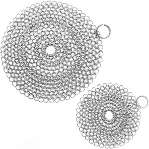 7-Inch Round Chain Mail Scrubber — Trailside Table