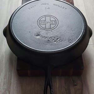 HTF Griswold 14 Cast Iron Skillet - LBL - Heat Ring -with helper tab- EPU [Historical]