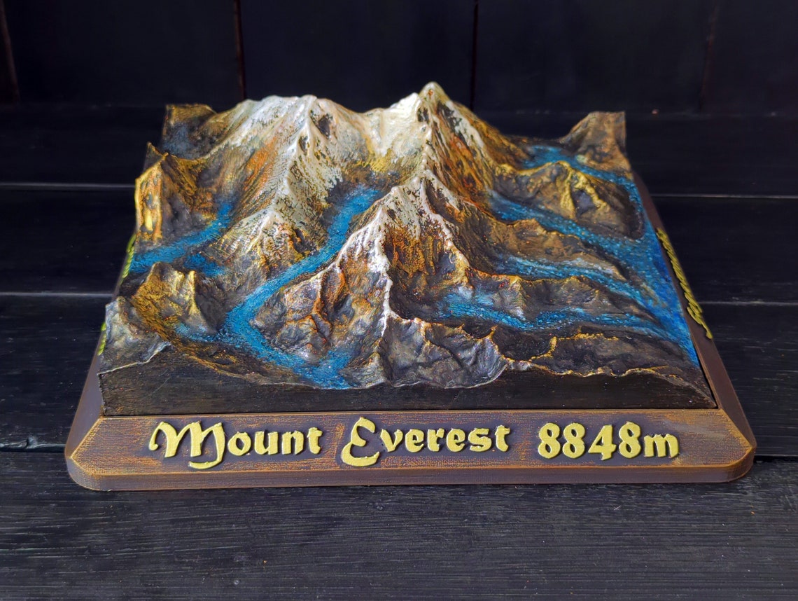 3dmodel of Mount Everest and Lhotse Etsy — free download