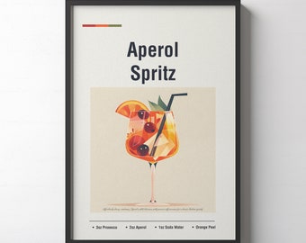 Aperol Spritz Poster, Aperol Spritz Print, Aperol Poster, Aperol Spritz Gifts, Bar Cart Decor, Aperol Spritz Wall Art, Spritz Poster