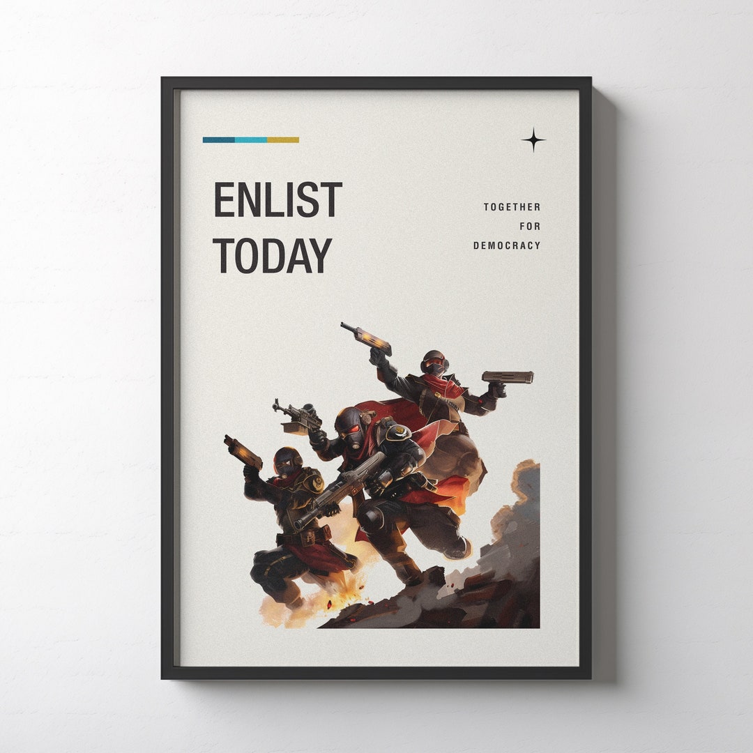 Helldivers 2 Poster, Helldivers 2 Propaganda Poster, Gaming Art, Video Game Posters, Gaming