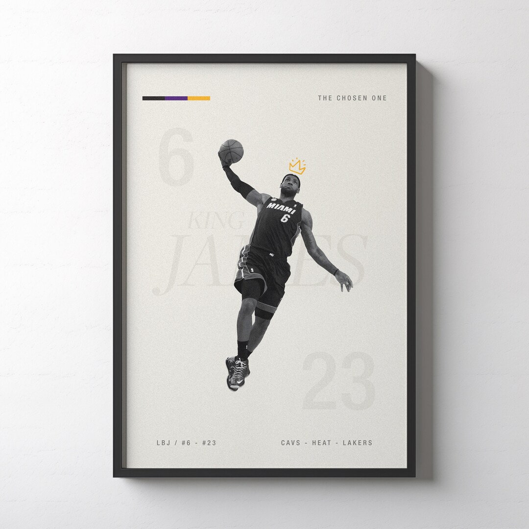 signed lebron poster