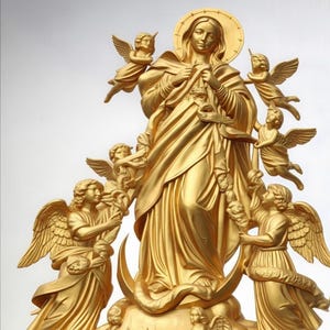 Staty av vår fru, knutupplösaren — Virgen Desatanudos. Katolsk Mariastaty — Handgjord 3D-utskriven