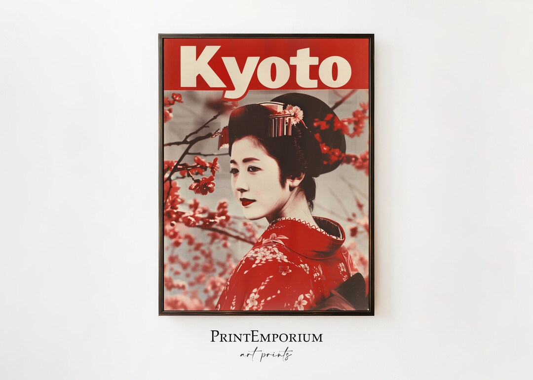 Kyoto Japan Print | Vintage Travel Poster | Retro Wall Art | Asian Wall ...