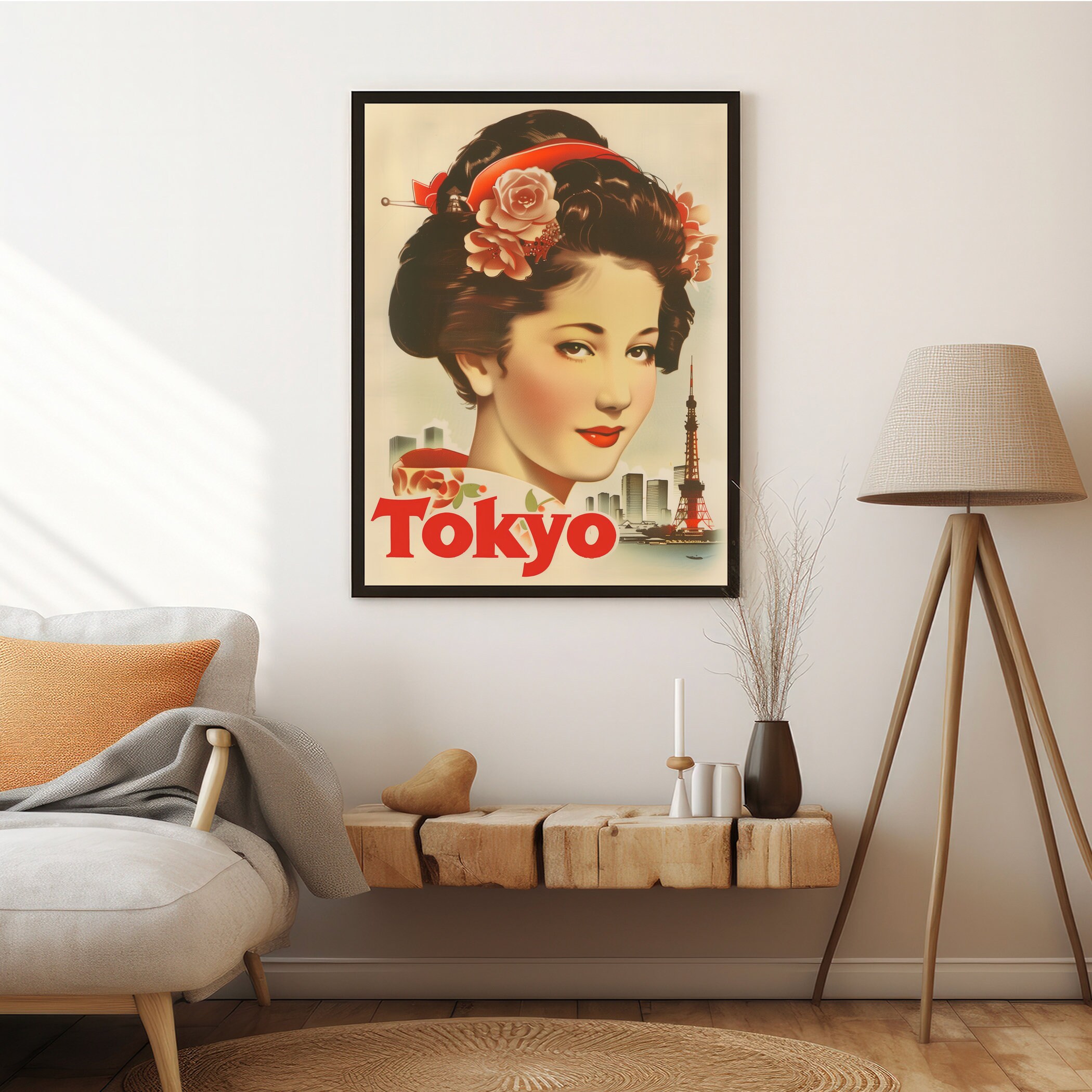 Retro Tokyo Japan Print | Vintage Travel Poster | Japanese Tourism ...