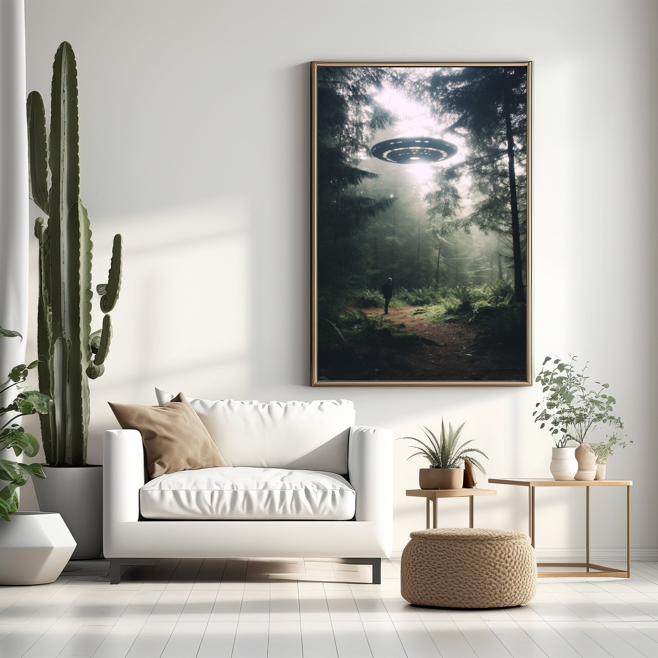 UFO Poster, Digital Download Wall Art, Printable Sci-fi Decor, Trippy ...