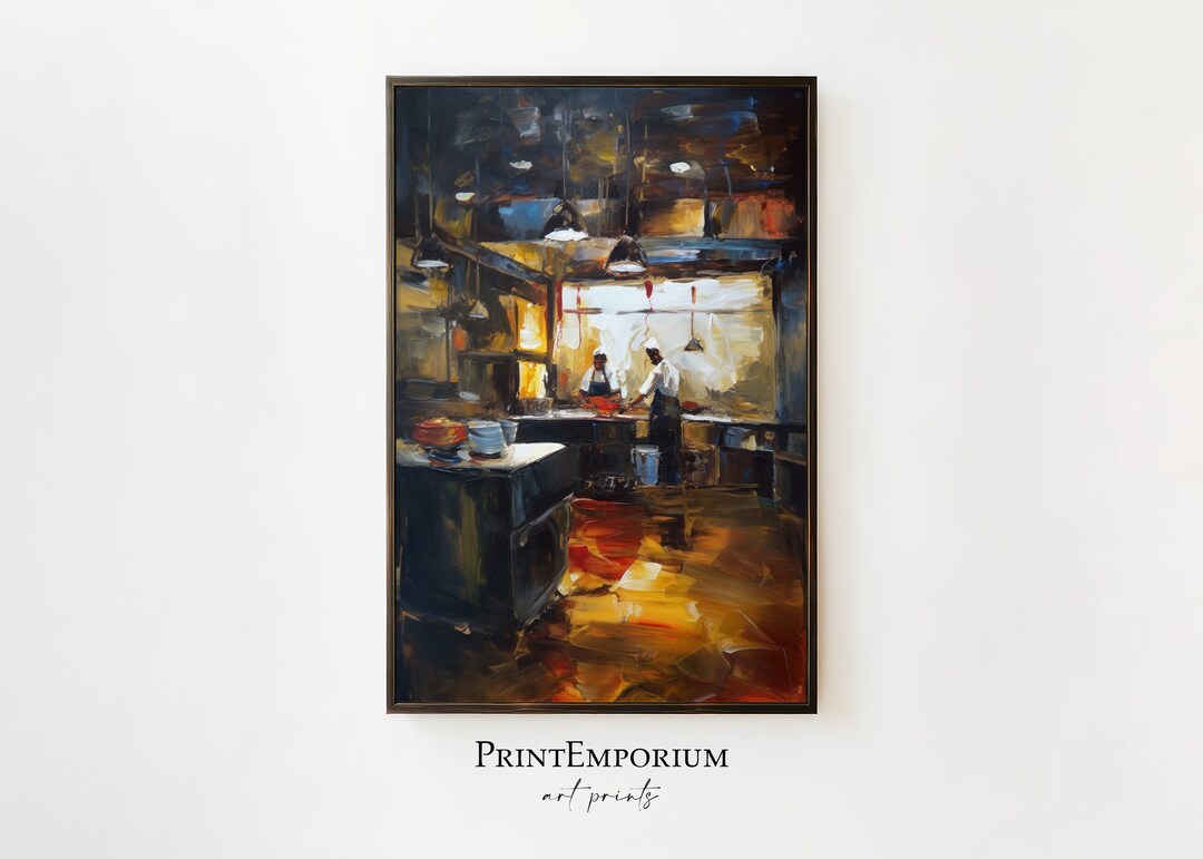 Cookhouse Oil Painting, Abstract Painting, Kitchen Art Print, Large ...