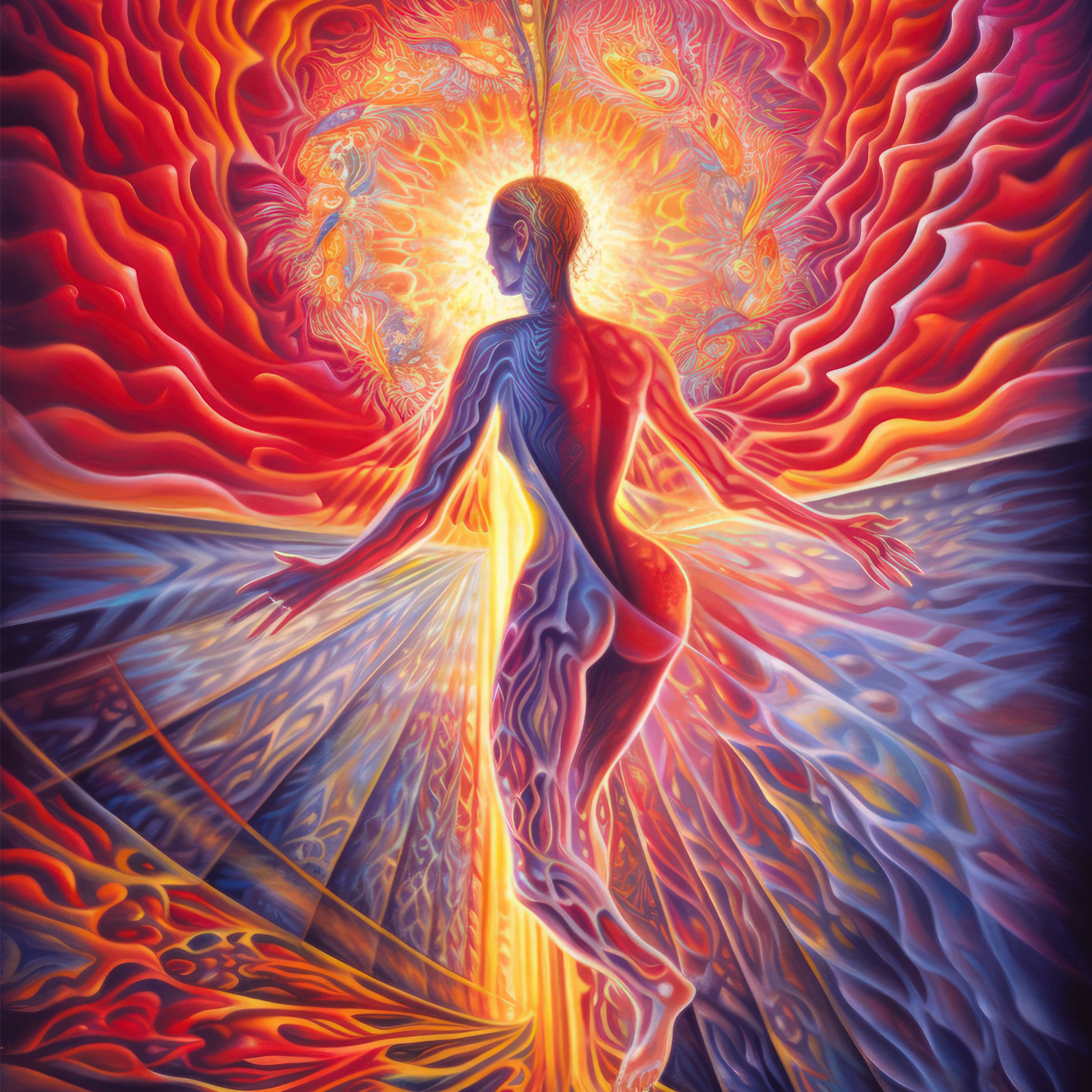 Alex Grey Style Painting, Psychedelic Wall Decor, Spiritual Art ...