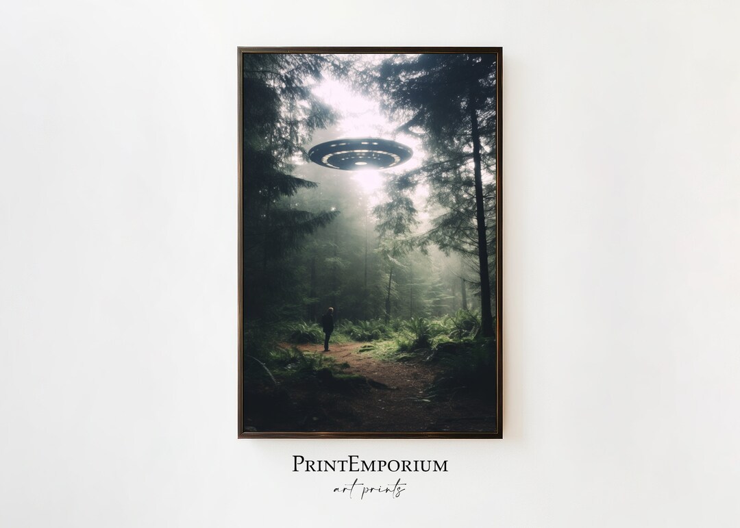 UFO Poster, Digital Download Wall Art, Printable Sci-fi Decor, Trippy ...