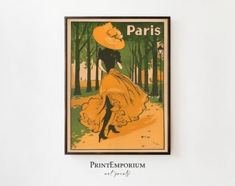 Paris Vintage Travel Poster | Retro Travel Print | Vintage Advertising Poster | French Wall Decor | Midcentury Wall Art | PRINTABLE Art