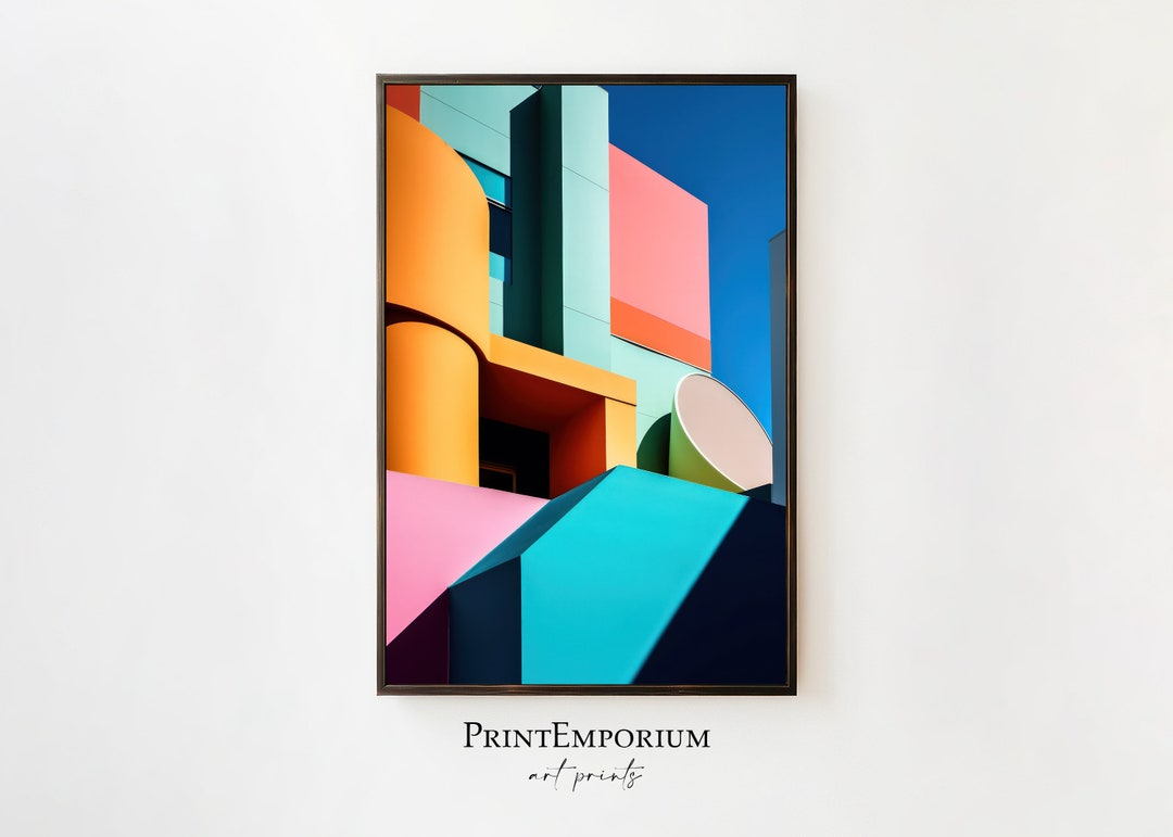 Abstract Architecture Print, Modern Art Print, Contemporary Art, Pastel