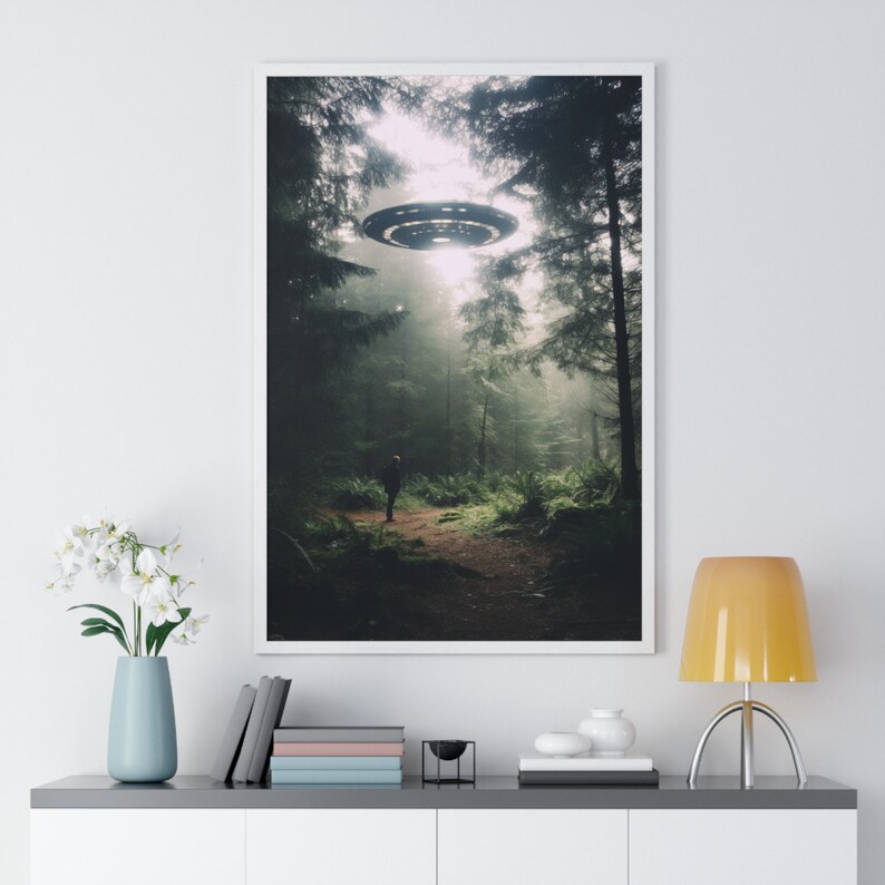 UFO Poster, Digital Download Wall Art, Printable Sci-fi Decor, Trippy ...