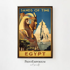 Egypt Travel Poster, Vintage Travel Poster, Ancient Egypt Poster, Retro Wall Art, Framed Travel Poster, Large Wall Art, Egypt Wall Art