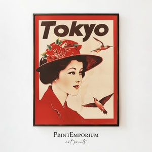Tokyo Japan Print | Vintage Travel Poster | Retro Japanese Print | Asian Wall Art | Midcentury Decor | DIGITAL DOWNLOAD | PRINTABLE Art