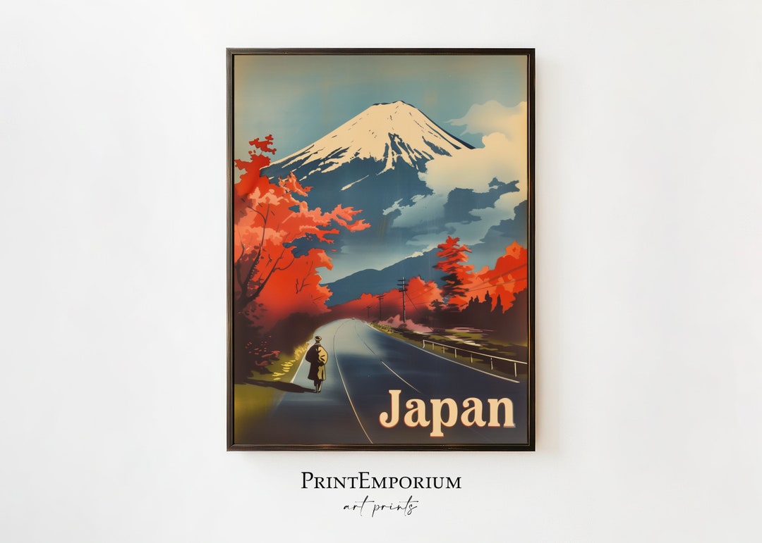 Mount Fuji Japan Print | Vintage Travel Poster | Japanese Landscape Art ...