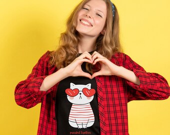 Purrfect Together Tshirt, Funny Cat Shirt, Valentines Day Gift, Valentine Cats T-Shirt, Cute Valentines Day Gift
