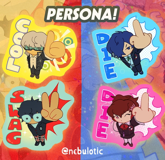 Persona Protagonists Holographic Sparkle Stickers