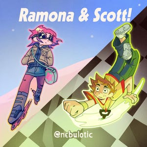 Ramona Flowers and Scott Pilgrim: Holo und Matte Stickers