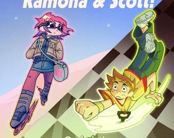 Ramona Flowers and Scott Pilgrim: Holo and Matte Stickers