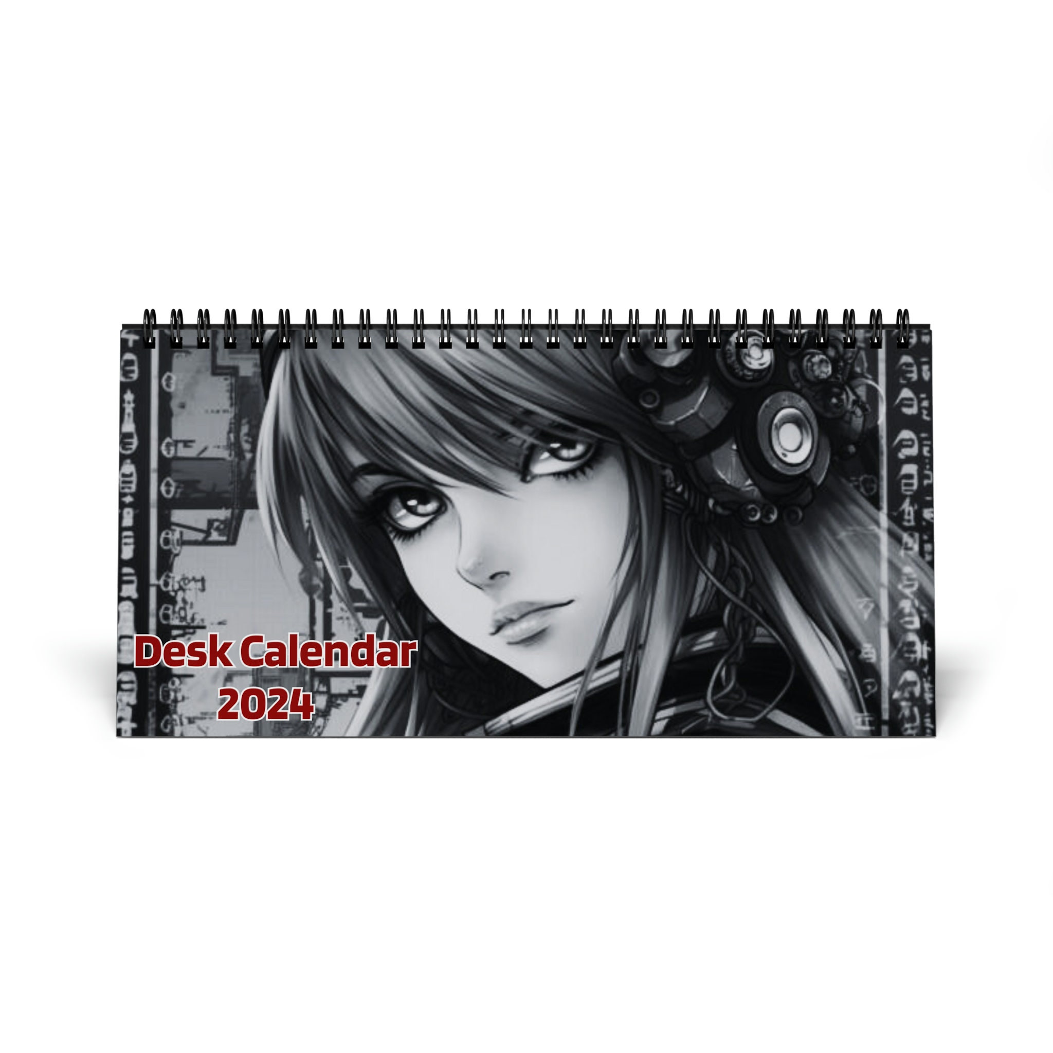 Noir Anime Desk Calendar 2024 12 Months Black And White Anime Manga Lover  Perfect Gift