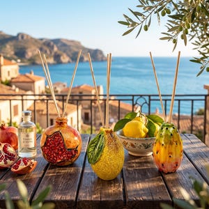 Handbemalter sizilianischer Keramik-Frucht-Lufterfrischer - Sizilianischer Keramik-Frucht-Lufterfrischer aus Caltagirone.