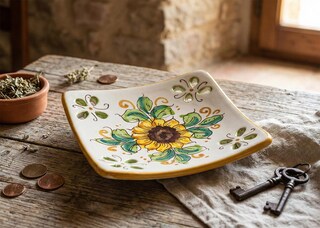 ILAB Portabicchieri Piccolo In Ceramica Siciliana Dipinta A Mano – Santo Stefano Di Camastra – Barocco – Ø9 X H15 Cm