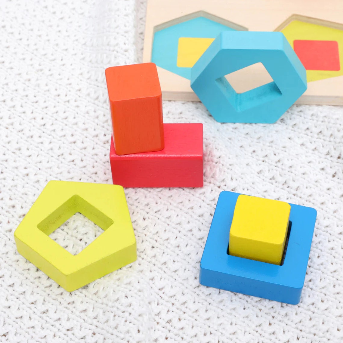 Montessori Wooden Geometric Shape Sorter Board Etsy UK
