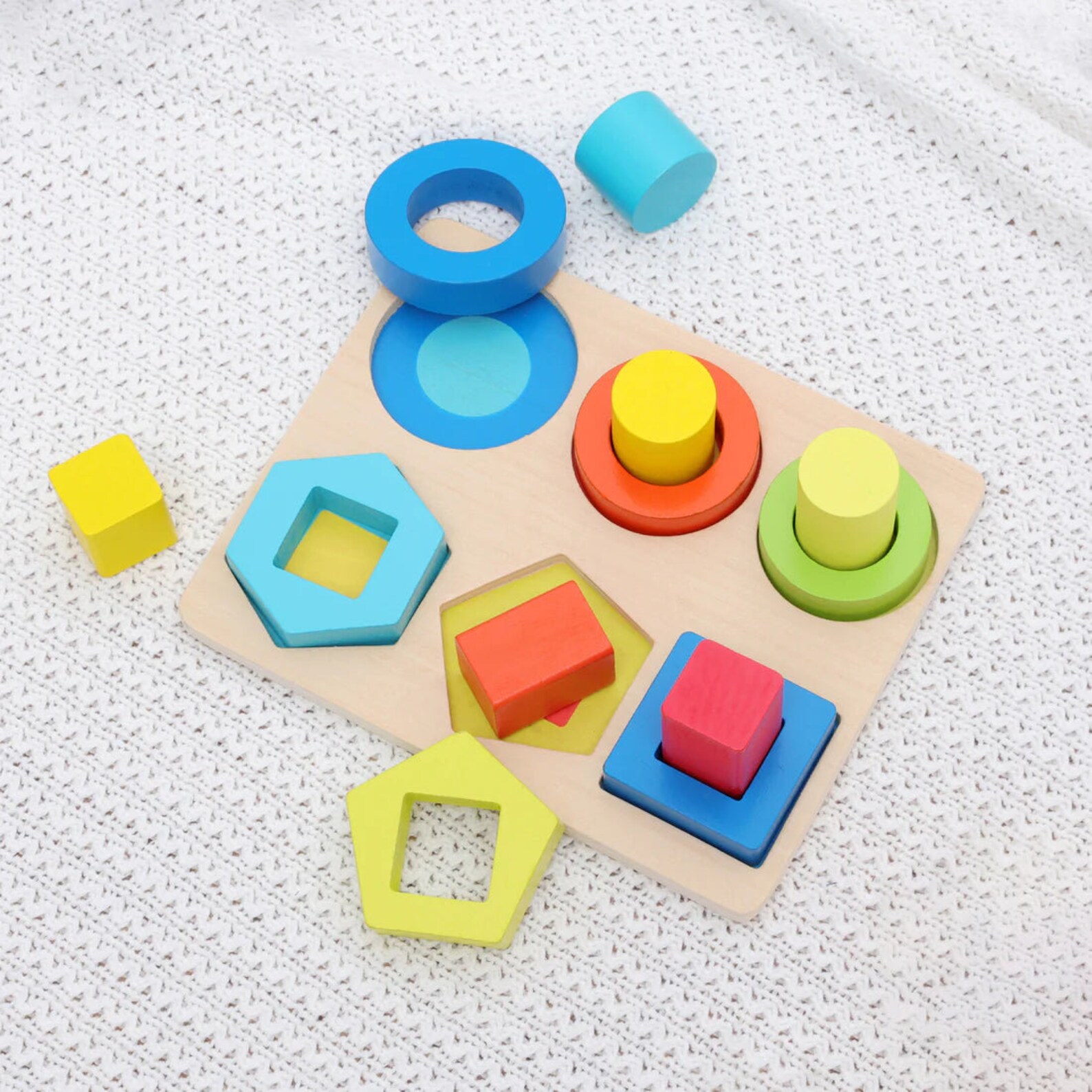 Montessori Wooden Geometric Shape Sorter Board Etsy UK
