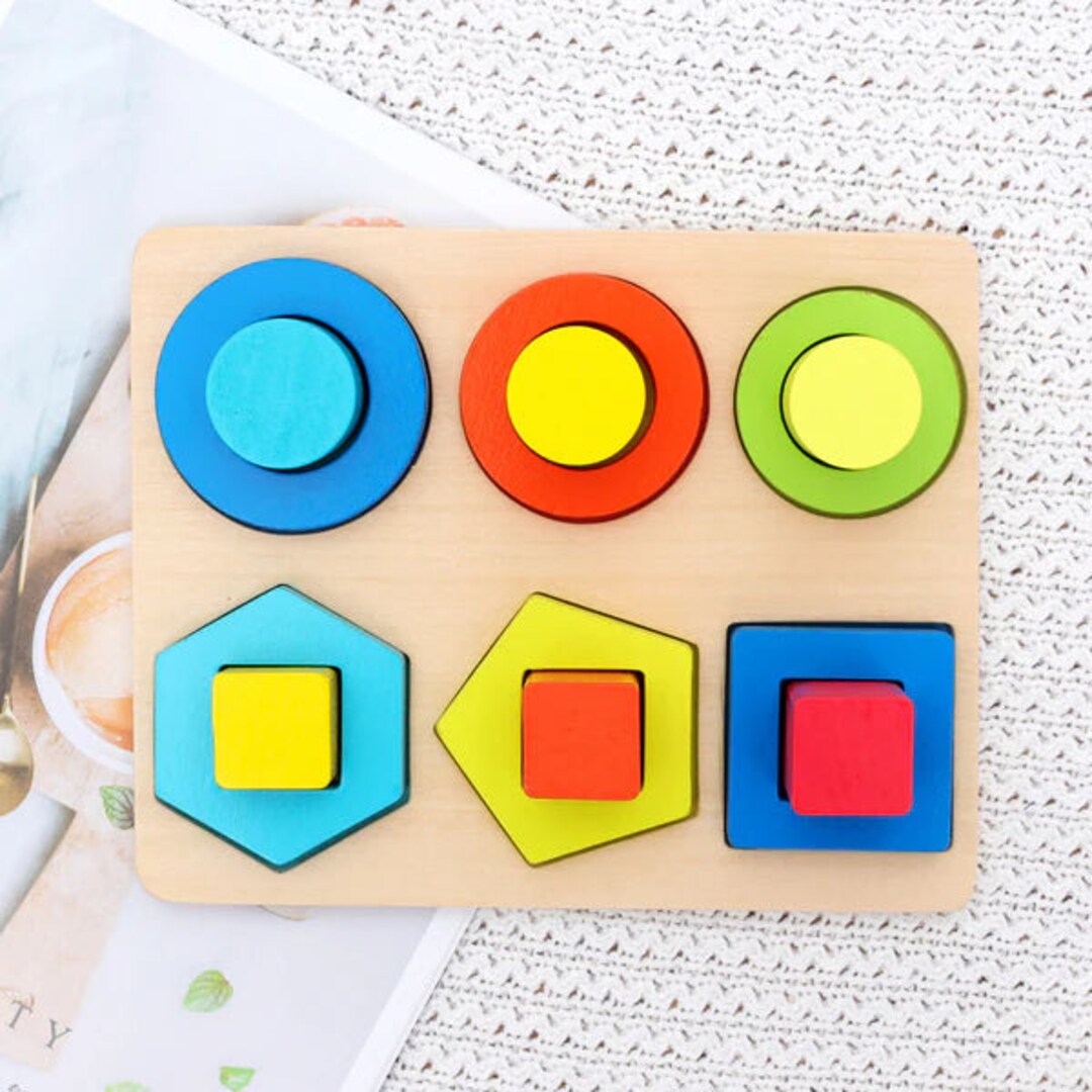 Montessori Wooden Geometric Shape Sorter Board Etsy UK
