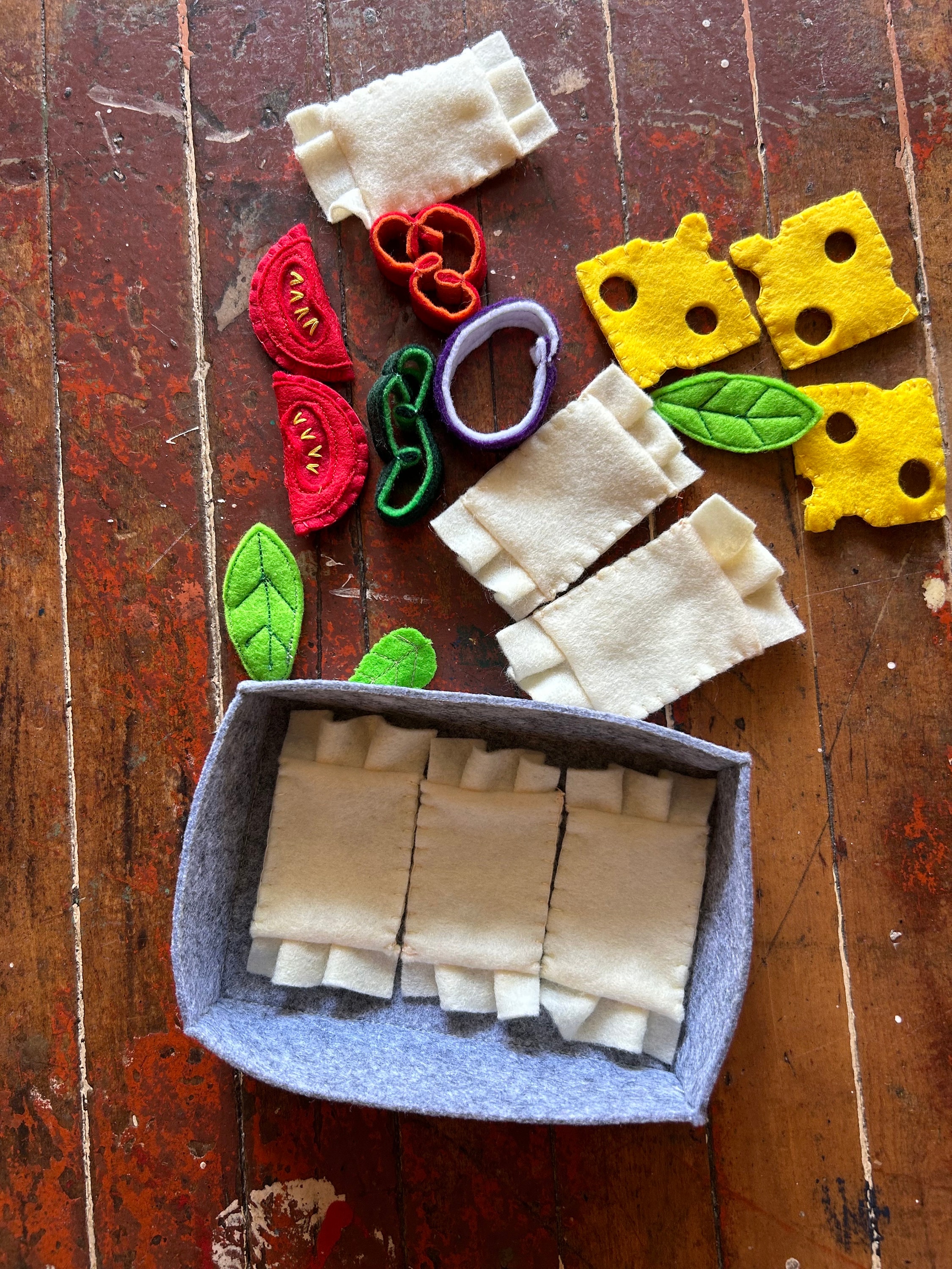 Felt Lasagna Toy Kids Montessori Learning Toy Sensory Play Toy Handcrafted Eco Friendly Hand Eye Coordination Pretend Play Food Item