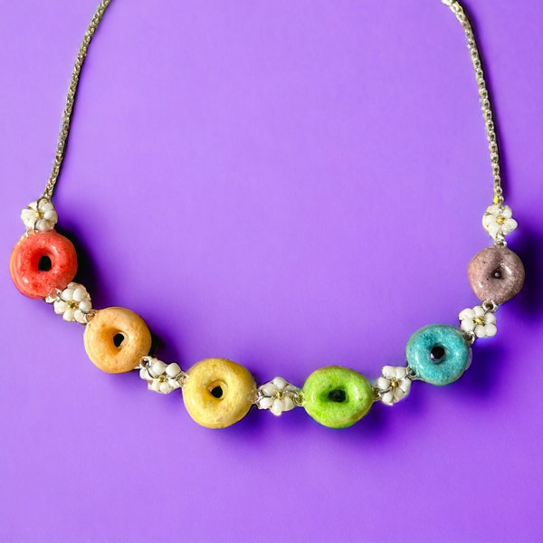 Fruit Loop Necklace | Unique Mother's Day Birthday Graduation Summer Kids Teen Adult Gift || Handmade Adjustable Length