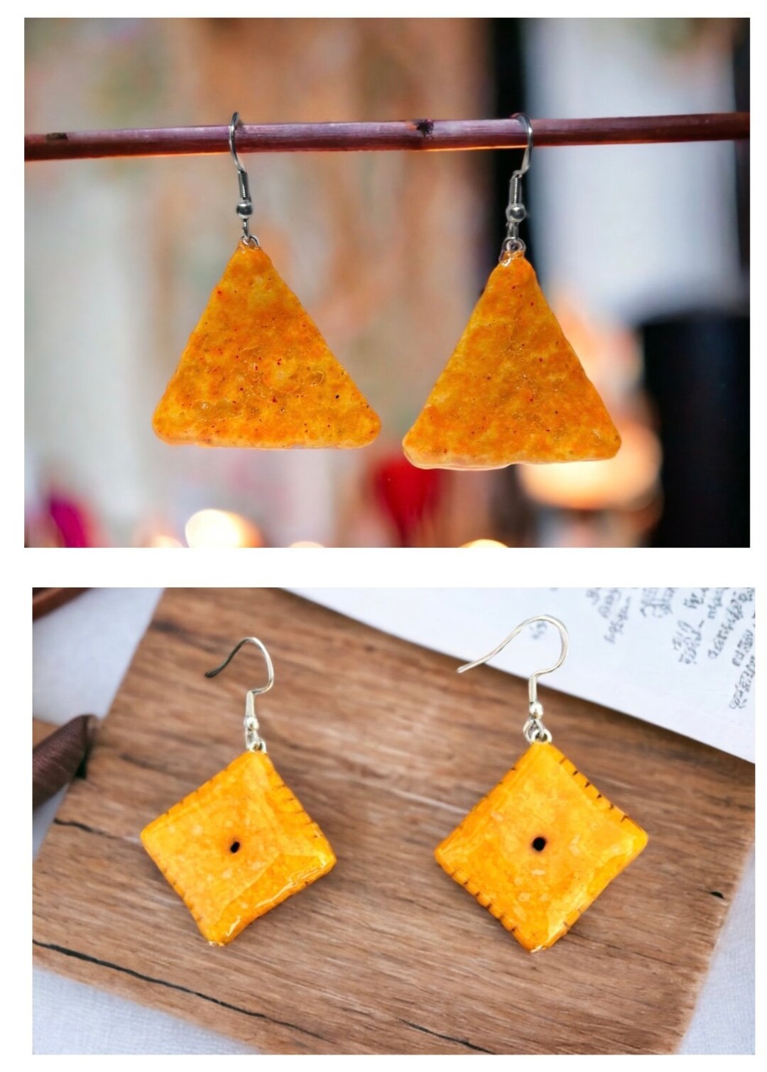 Mini Doritos Nacho Cheese and Cheezit Dangle Earring Jewelery Etsy