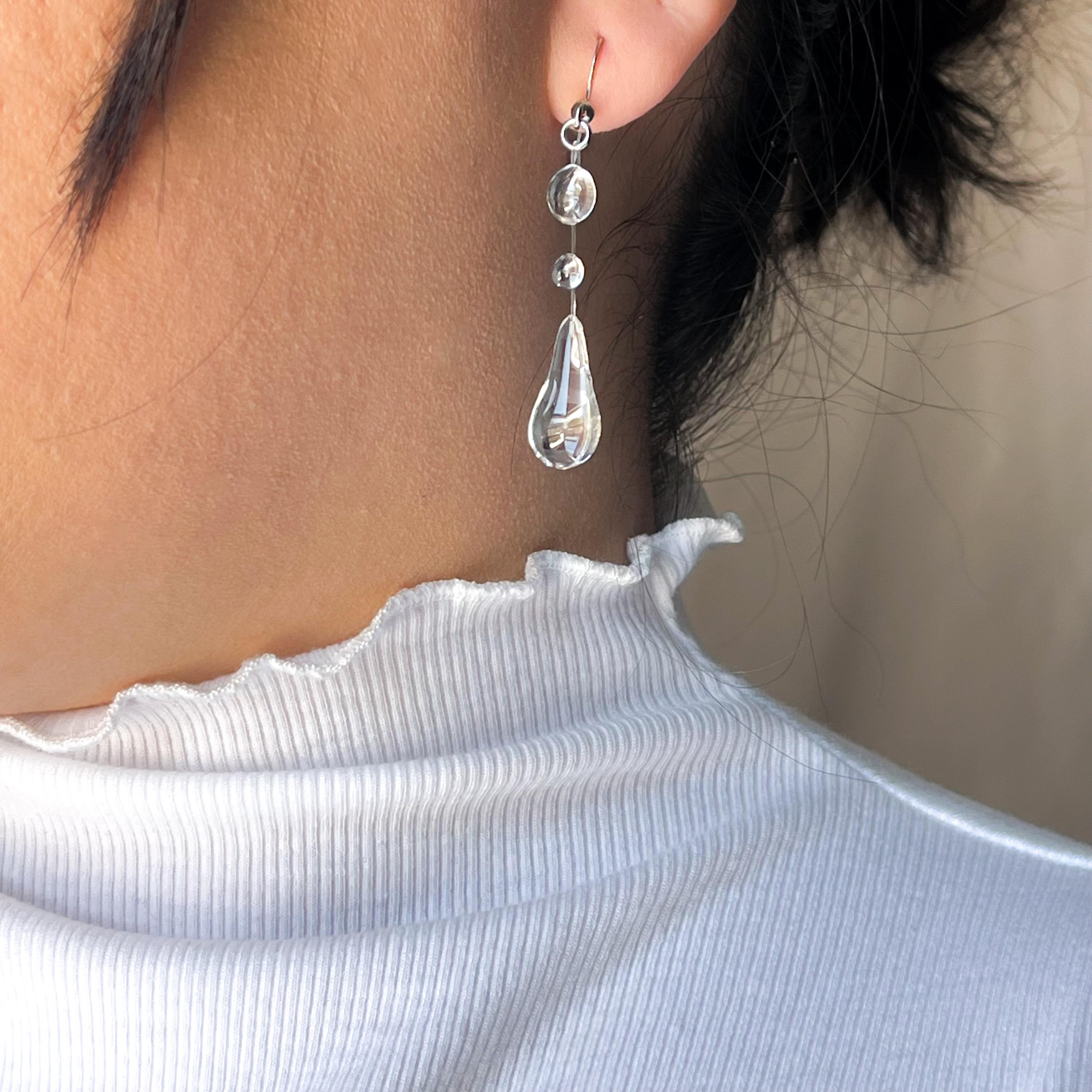 Handmade Dewdrop Lux Tear Drop Earring | Unique Birthday Graduation Summer Jewelry Gift || Handmade Bold Statement Resin Jewelry