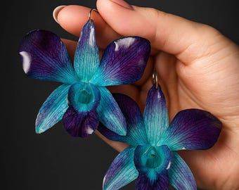 Blue Orchid Earring