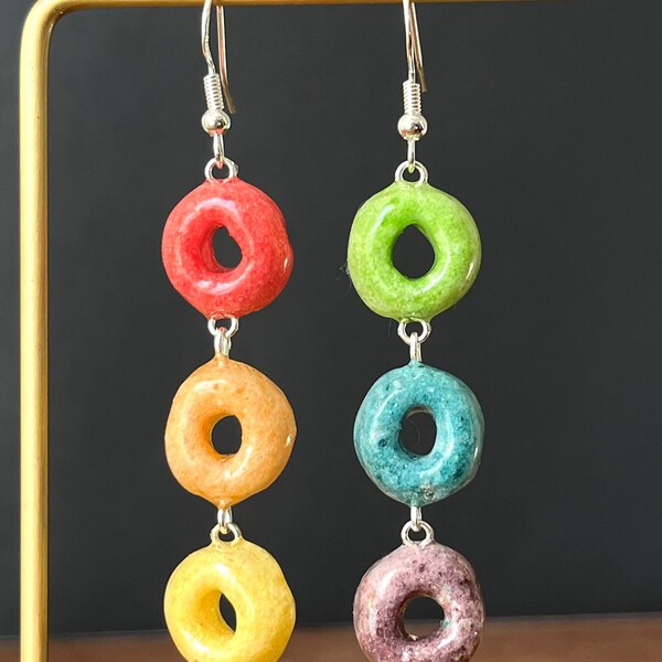 Fruit Loop Earring | Unique Cute Gift Jewelry Birthday Graduation Summer Jewelry Gift || Handmade Bold Colorful Resin Food Jewelry