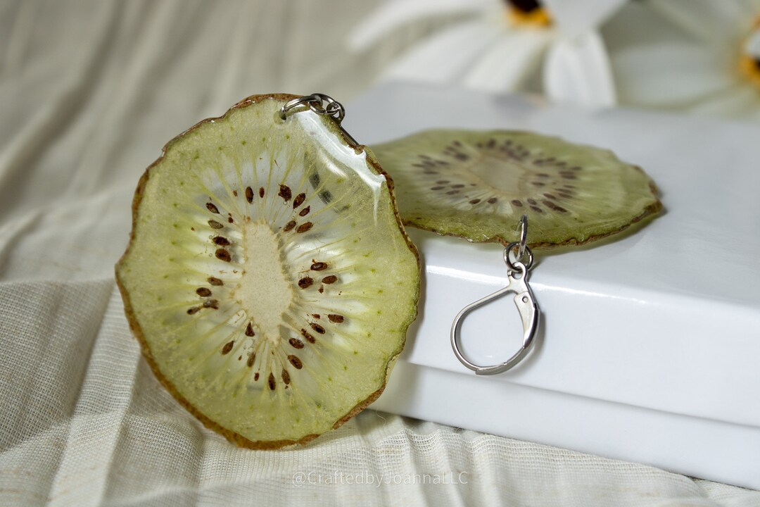 Kiwi Resin Earring Kiwi Fruit Earring Unique Gifts Citrus Etsy